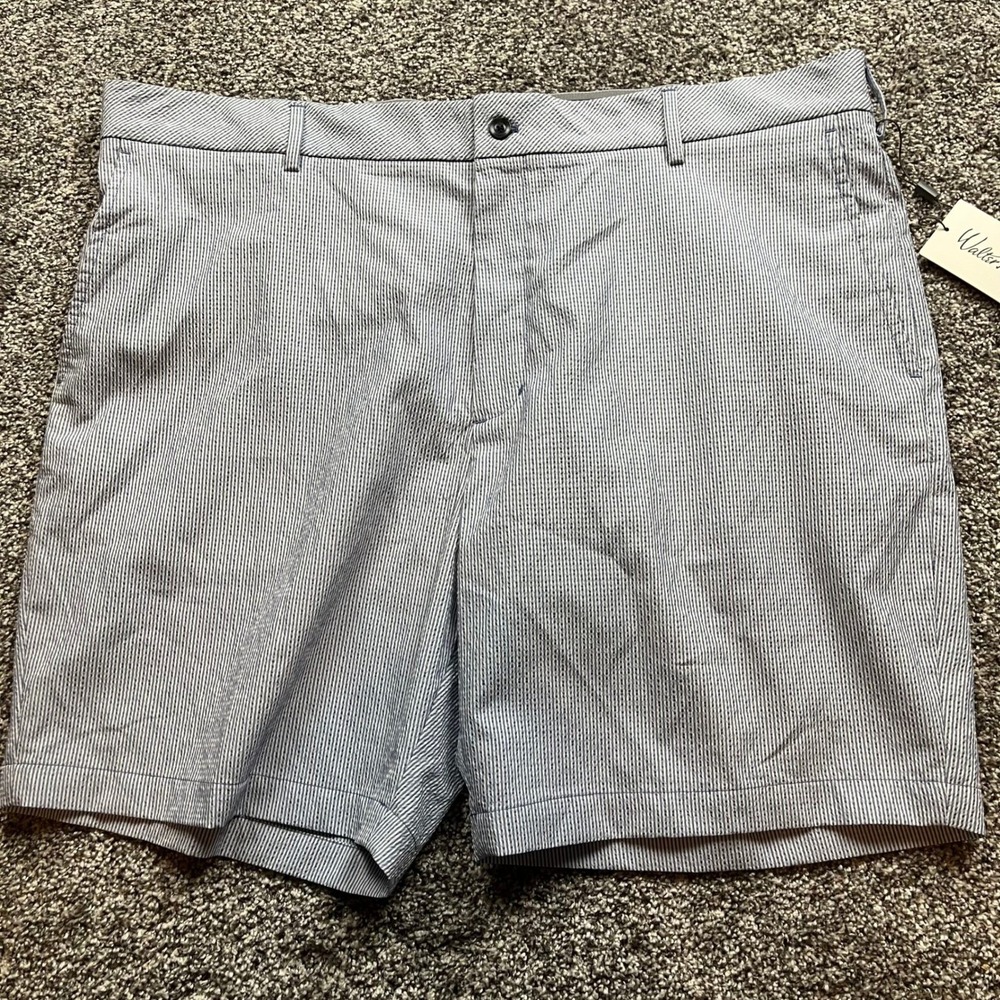 Walter Hagen Clubhouse shorts 42 Golf Seersucker Striped Performance